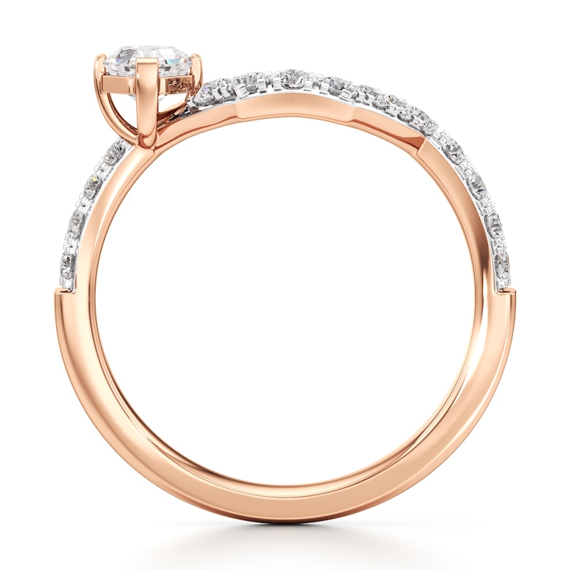 Main Image 2 of J'Lure Octagon Step-Cut Lab-Grown Diamond Contour Wedding Band 3/4 ct tw 18K Rose Gold