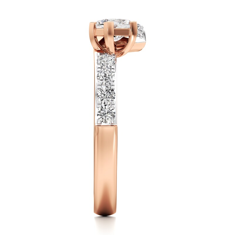 Main Image 3 of J'Lure Pentagon Brilliant-Cut Lab-Grown Diamond Contour Wedding Band 3/4 ct tw 18K Rose Gold