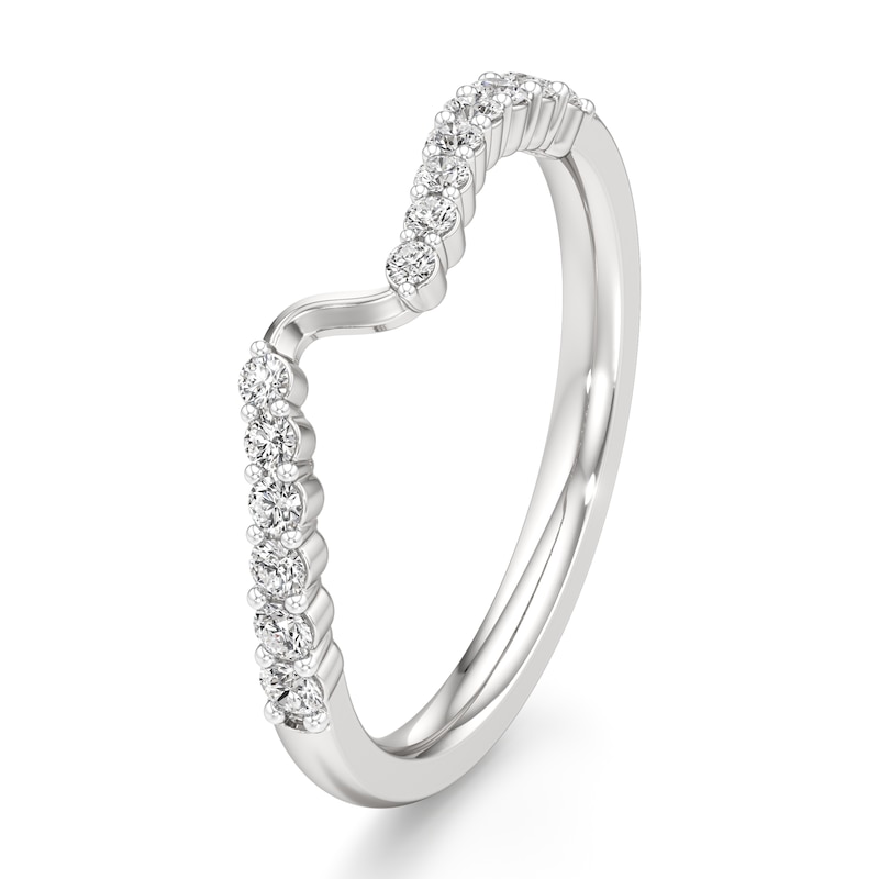 Main Image 4 of J'Lure Lab-Grown Diamond Contour Wedding Band 1/4 ct tw 18K White Gold