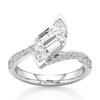 Thumbnail Image 1 of J'Lure Leaf Step-Cut Lab-Created Diamond Bypass Engagement Ring 2-1/2 ct tw 18K White Gold