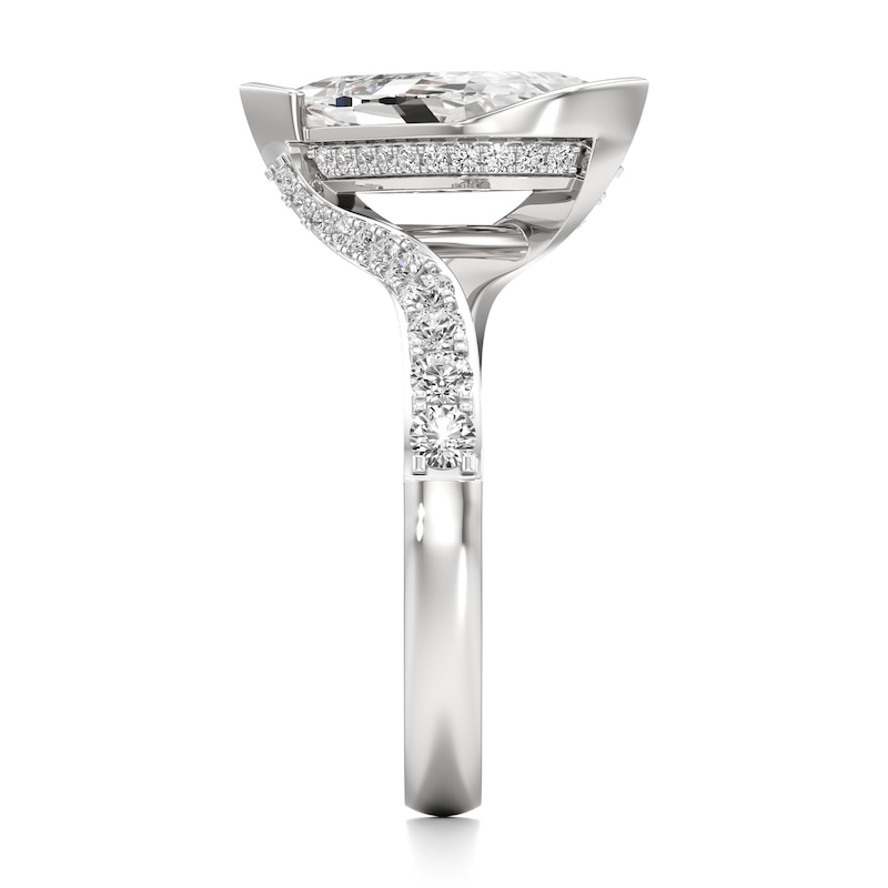 Main Image 3 of J'Lure Leaf Step-Cut Lab-Created Diamond Bypass Engagement Ring 2-1/2 ct tw 18K White Gold