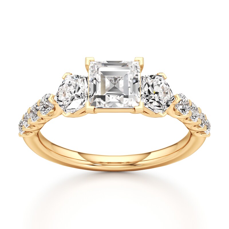 Main Image 1 of J'Lure Carre Step-Cut Lab-Grown Diamond Engagement Ring 2 ct tw 18K Yellow Gold