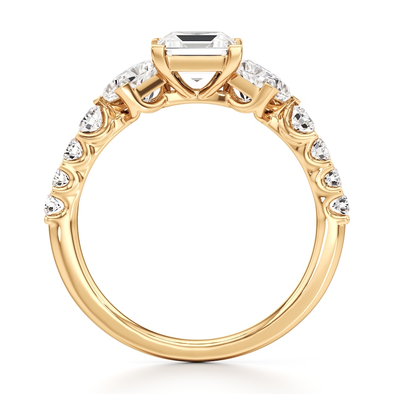 Main Image 2 of J'Lure Carre Step-Cut Lab-Grown Diamond Engagement Ring 2 ct tw 18K Yellow Gold