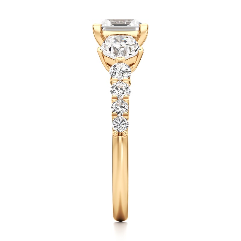 Main Image 3 of J'Lure Carre Step-Cut Lab-Grown Diamond Engagement Ring 2 ct tw 18K Yellow Gold