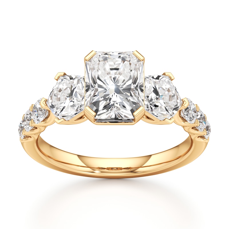 Main Image 1 of J'Lure Radiant Brilliant-Cut Lab-Grown Diamond Engagement Ring 3-1/2 ct tw 18K Yellow Gold