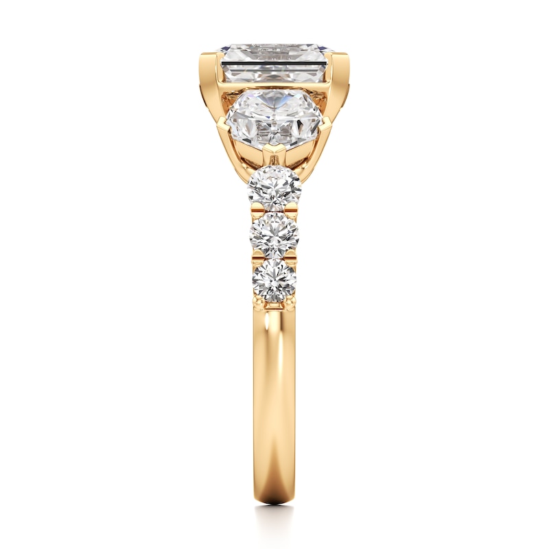 Main Image 3 of J'Lure Radiant Brilliant-Cut Lab-Grown Diamond Engagement Ring 3-1/2 ct tw 18K Yellow Gold