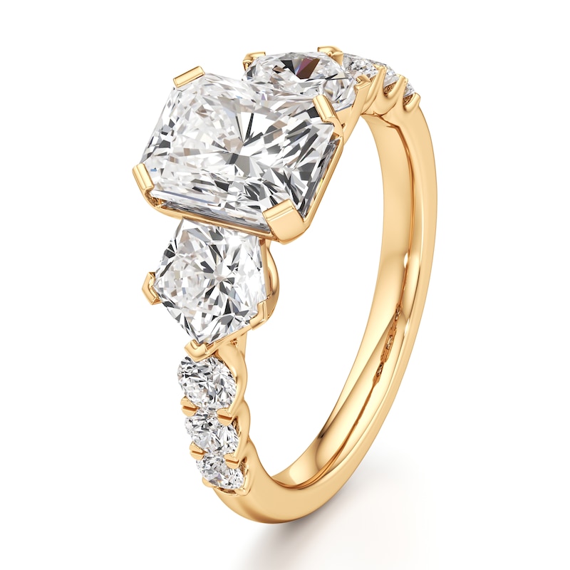 Main Image 4 of J'Lure Radiant Brilliant-Cut Lab-Grown Diamond Engagement Ring 3-1/2 ct tw 18K Yellow Gold