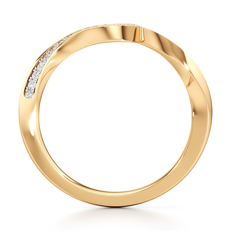 Main Image 2 of J'Lure Lab-Grown Diamond Contour Wedding Band 1/8 ct tw 18K Yellow Gold