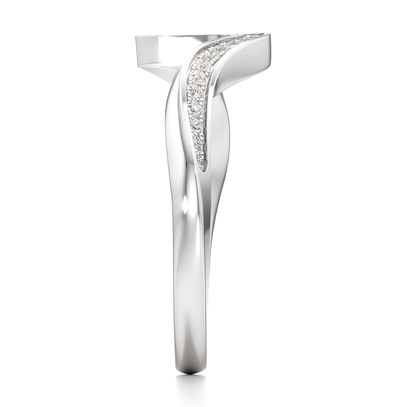 Main Image 3 of J'Lure Lab-Grown Diamond Contour Wedding Band 1/6 ct tw 18K White Gold