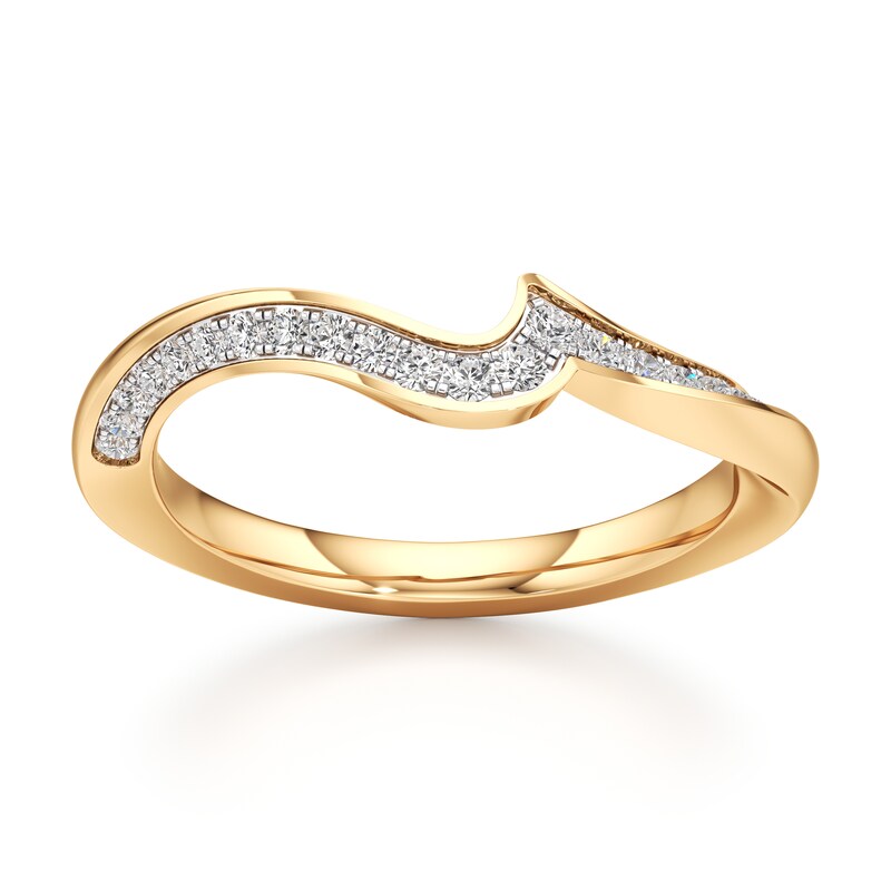 Main Image 1 of J'Lure Lab-Grown Diamond Contour Wedding Band 1/5 ct tw 18K Yellow Gold