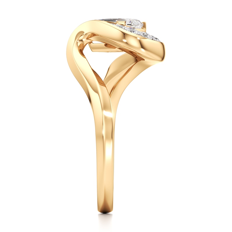 Main Image 3 of J'Lure Imperial-Emerald Step-Cut Lab-Grown Diamond Engagement Ring 1 ct tw 18K Yellow Gold