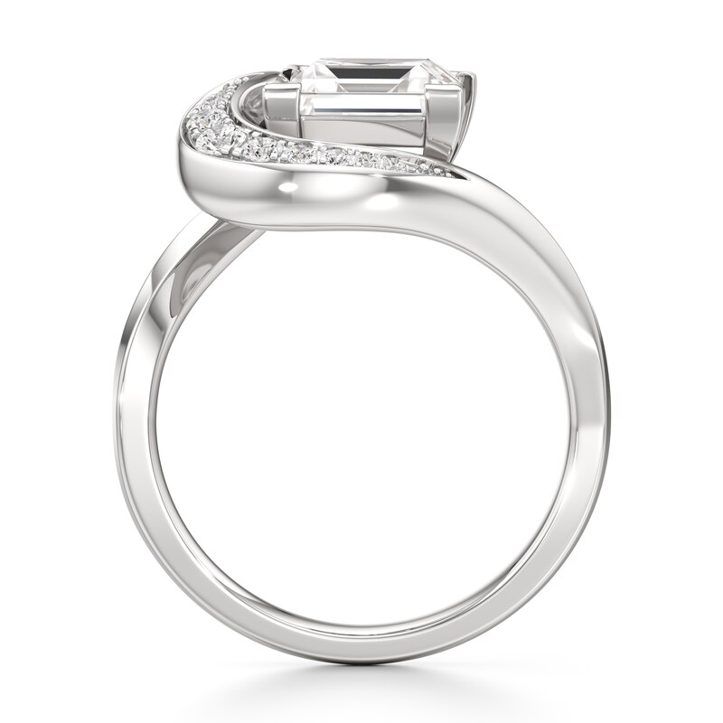 Main Image 2 of J'Lure Carre Step-Cut Lab-Grown Diamond Engagement Ring 2 ct tw 18K White Gold