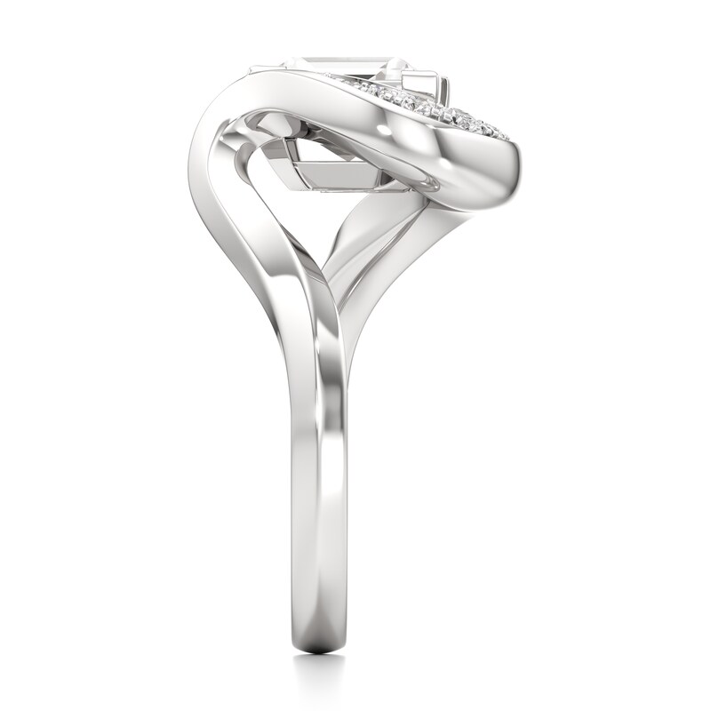 Main Image 3 of J'Lure Carre Step-Cut Lab-Grown Diamond Engagement Ring 2 ct tw 18K White Gold