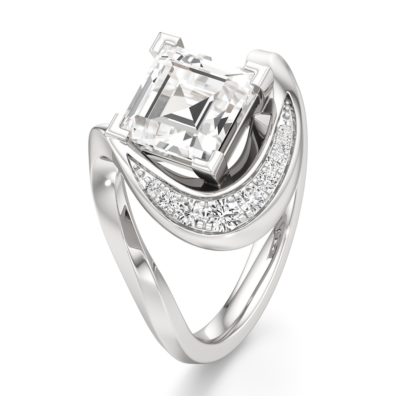 Main Image 4 of J'Lure Carre Step-Cut Lab-Grown Diamond Engagement Ring 2 ct tw 18K White Gold