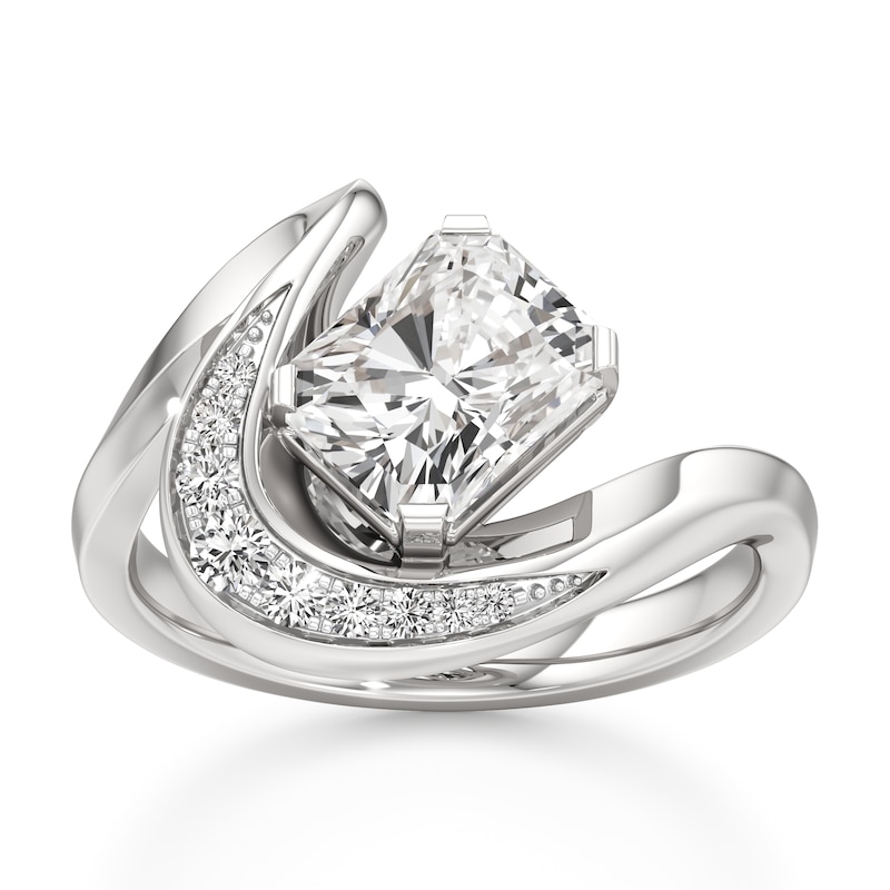 Main Image 1 of J'Lure Radiant Brilliant-Cut Lab-Grown Diamond Engagement Ring 2 ct tw 18K White Gold