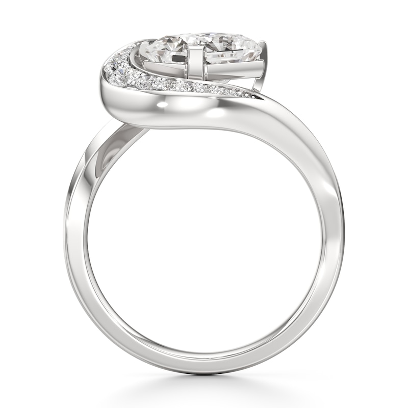 Main Image 2 of J'Lure Radiant Brilliant-Cut Lab-Grown Diamond Engagement Ring 2 ct tw 18K White Gold