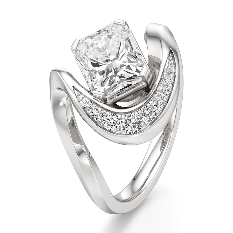 Main Image 4 of J'Lure Radiant Brilliant-Cut Lab-Grown Diamond Engagement Ring 2 ct tw 18K White Gold