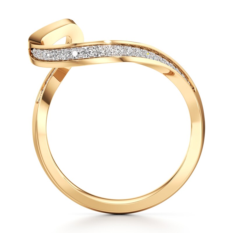 Main Image 2 of J'Lure Lab-Created Diamond Contour Wedding Band 1/5 ct tw 18K Yellow Gold