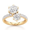Thumbnail Image 1 of J'Lure Hexagon Brilliant-Cut Two-Stone Lab-Grown Diamond Engagement Ring 3-3/8 ct tw 18K Yellow Gold