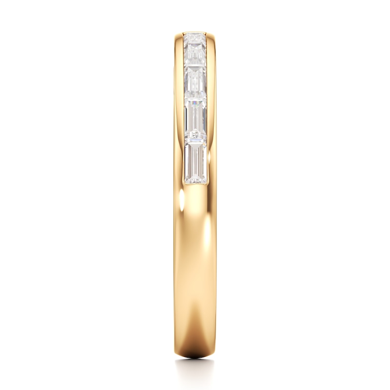 Main Image 3 of J'Lure Baguette-Cut Lab-Grown Diamond Contour Wedding Band 3/8 ct tw 18K Yellow Gold