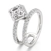 Thumbnail Image 4 of J'Lure Square-Emerald Step-Cut Lab-Grown Diamond Spiral Engagement Ring 2-5/8 ct tw 18K White Gold