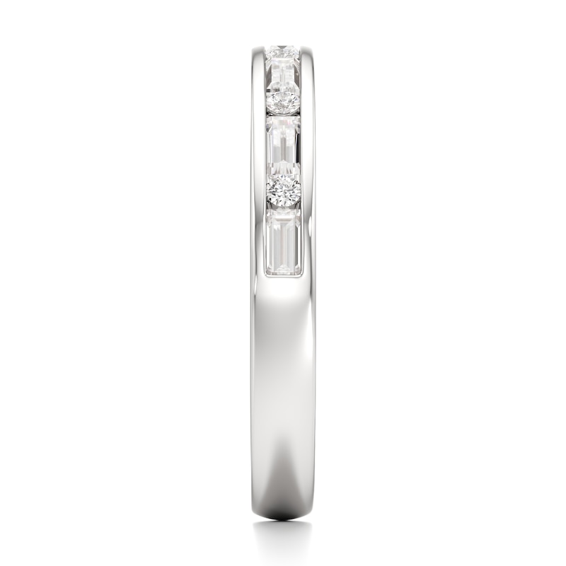 Main Image 3 of J'Lure Baguette & Round-Cut Lab-Grown Diamond Wedding Band 3/8 ct tw 18K White Gold