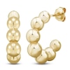 Thumbnail Image 2 of Beaded Hoop Earrings 10K Yellow Gold