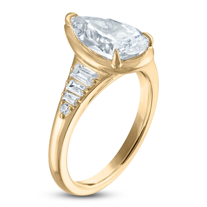 Main Image 2 of Vera Wang VOW Pear-Shaped Lab-Grown Diamond Engagement Ring 3-1/4 ct tw 14K Yellow Gold