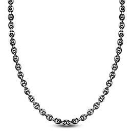 Men's Mariner Chain Necklace 7.5mm Antique Finish Stainless Steel 22"