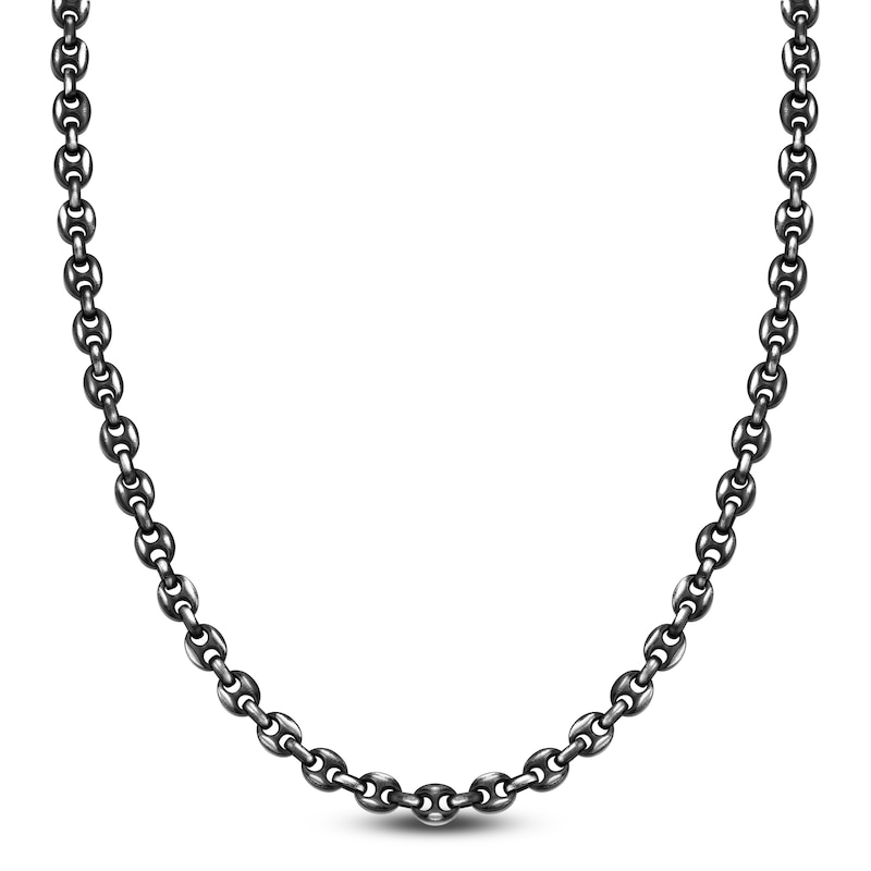 Main Image 1 of Men's Mariner Chain Necklace 7.5mm Antique Finish Stainless Steel 22"