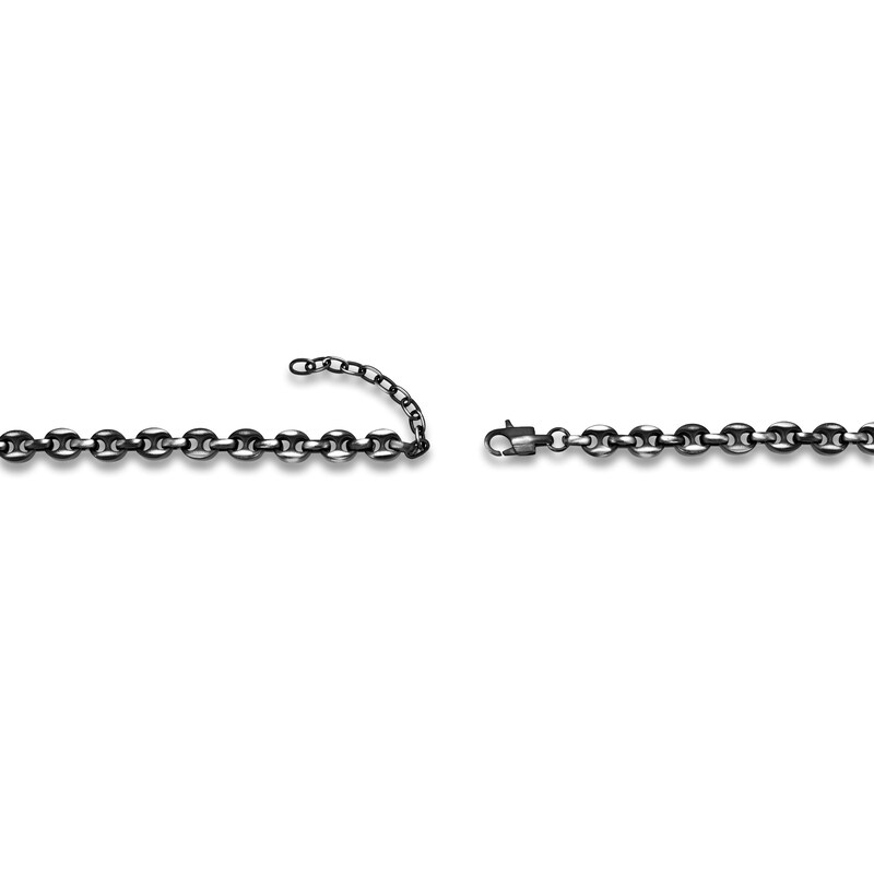 Main Image 3 of Men's Mariner Chain Necklace 7.5mm Antique Finish Stainless Steel 22"