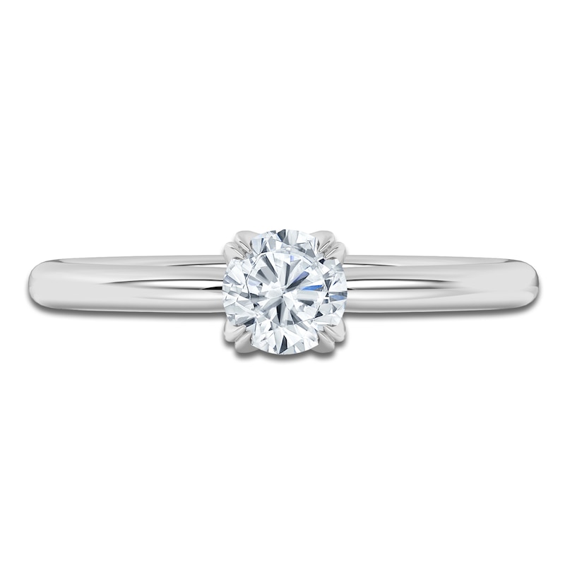 Main Image 3 of Certified Round-Cut Diamond Solitaire Engagement Ring 1/2 ct tw 14K White Gold (I1/I)
