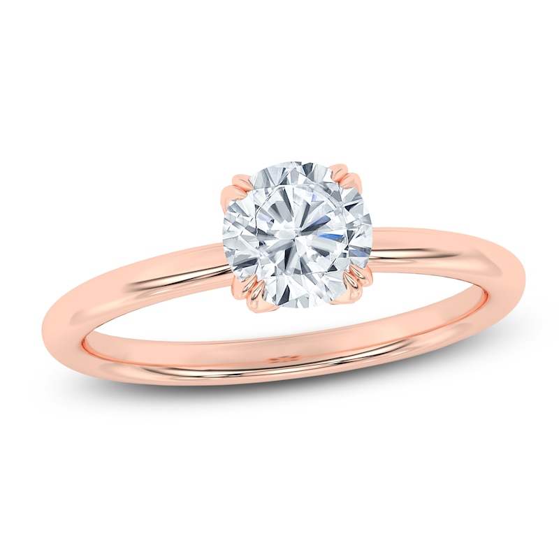 Main Image 1 of Certified Round-Cut Solitaire Diamond Engagement Ring 1 ct tw 14K Rose Gold (I1/I)