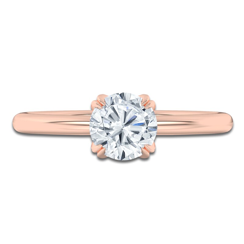 Main Image 3 of Certified Round-Cut Solitaire Diamond Engagement Ring 1 ct tw 14K Rose Gold (I1/I)