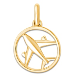 Children's Airplane Charm 14K Yellow Gold