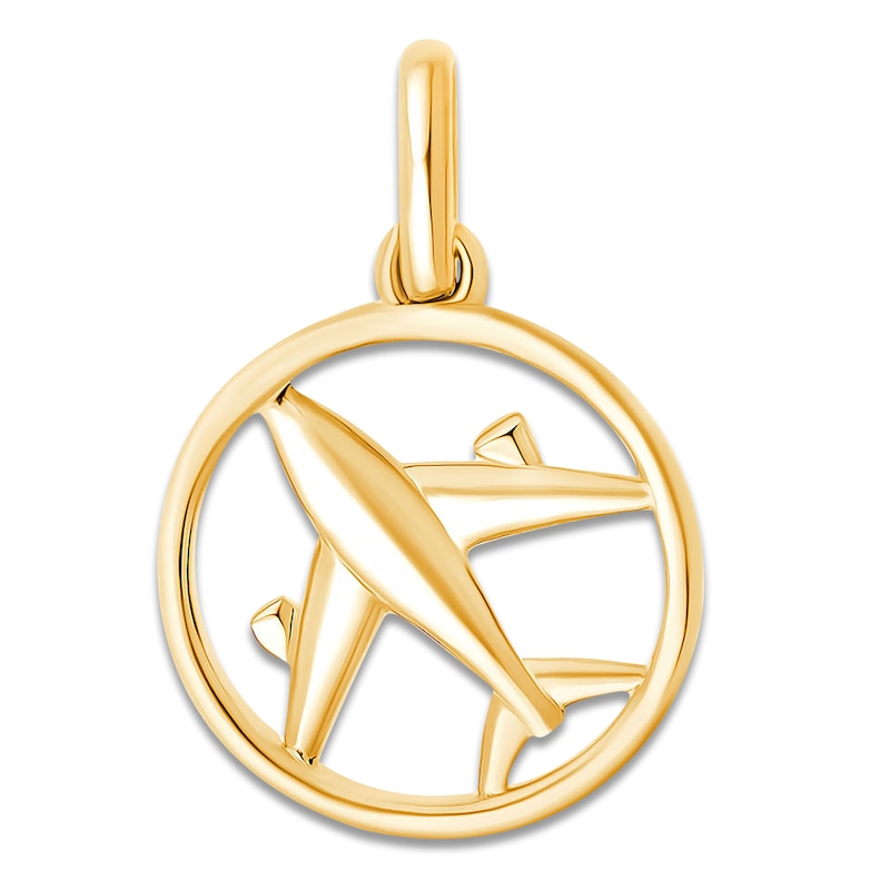 Main Image 1 of Children's Airplane Charm 14K Yellow Gold