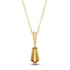 Thumbnail Image 1 of Le Vian Silhouette Hexagon-Cut Natural Citrine Necklace 1/20 ct tw Diamonds 14K Honey Gold 19"