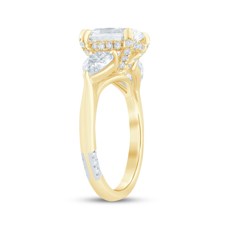 Main Image 2 of Pnina Tornai Oval-Cut & Pear-Shaped Lab-Grown Diamond Three-Stone Engagement Ring 3-1/4 ct tw 14K Yellow Gold