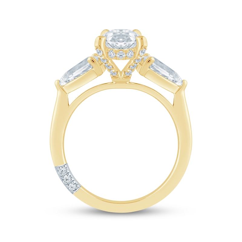 Main Image 3 of Pnina Tornai Oval-Cut & Pear-Shaped Lab-Grown Diamond Three-Stone Engagement Ring 3-1/4 ct tw 14K Yellow Gold