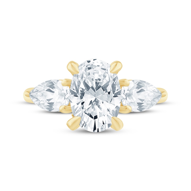 Main Image 4 of Pnina Tornai Oval-Cut & Pear-Shaped Lab-Grown Diamond Three-Stone Engagement Ring 3-1/4 ct tw 14K Yellow Gold
