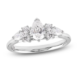 Storied Diamond Desert Sands of Eternity Pear-Shaped Engagement Ring 1 ct tw 18K White Gold