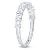 Thumbnail Image 2 of Round & Emerald-Cut Lab-Grown Diamond Anniversary Ring 1 ct tw 14K White Gold