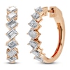 Thumbnail Image 2 of Emerald-Cut Lab-Grown Diamond Hoop Earrings 2 ct tw 14K Rose Gold