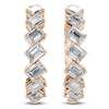 Thumbnail Image 3 of Emerald-Cut Lab-Grown Diamond Hoop Earrings 2 ct tw 14K Rose Gold