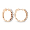 Thumbnail Image 4 of Emerald-Cut Lab-Grown Diamond Hoop Earrings 2 ct tw 14K Rose Gold