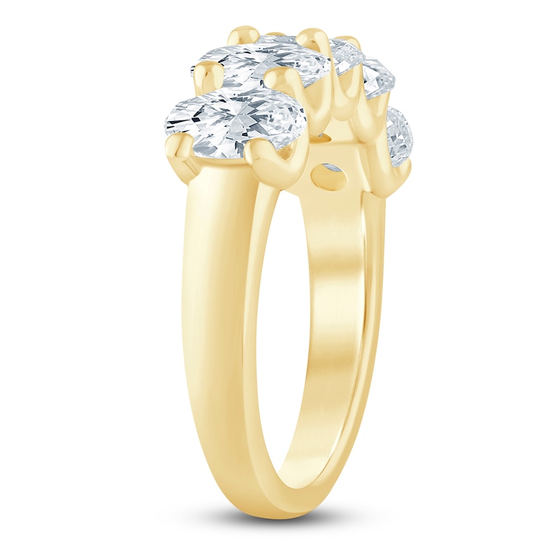 Main Image 2 of Oval-Cut Lab-Grown Diamond Five-Stone Anniversary Ring 3 ct tw 14K Yellow Gold