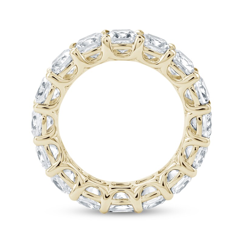 Main Image 3 of Cushion-Cut Lab-Grown Diamond Eternity Band 6-3/4 - 8-5/8 ct tw 14K Yellow Gold