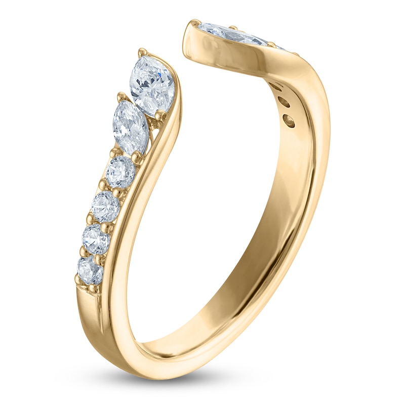 Main Image 2 of Vera Wang VOW Marquise & Round-Cut Lab-Grown Diamond Open Shank Wedding Band 1/2 ct tw 14K Yellow Gold