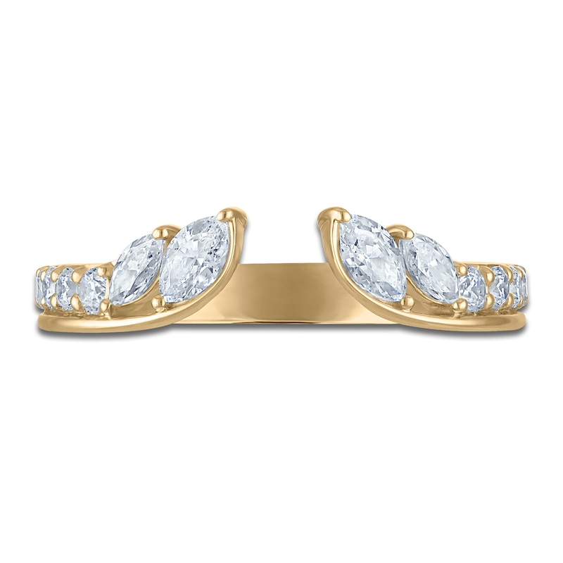 Main Image 3 of Vera Wang VOW Marquise & Round-Cut Lab-Grown Diamond Open Shank Wedding Band 1/2 ct tw 14K Yellow Gold