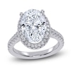 Thumbnail Image 1 of Oval-Cut Lab-Grown Diamond Halo Engagement Ring 4-1/2 ct tw 14K White Gold